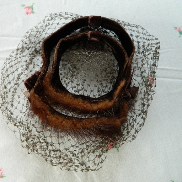 Vintage Lot 10 Hats Fascinator Veil Fur Rockabilly - Picture 8 of 8